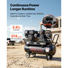 VEVOR 20 Gallon Gas Powered Air Compressor, 7HP 6.2CFM at 90 PSI Air Tank, Gas-Driven Air Compression System with Three-Cylinder Piston Pump, 115 PSI Max Pressure, 2 Wheels for Workshops Constructions
