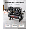 VEVOR 20 Gallon Gas Powered Air Compressor, 7HP 6.2CFM at 90 PSI Air Tank, Gas-Driven Air Compression System with Three-Cylinder Piston Pump, 115 PSI Max Pressure, 2 Wheels for Workshops Constructions