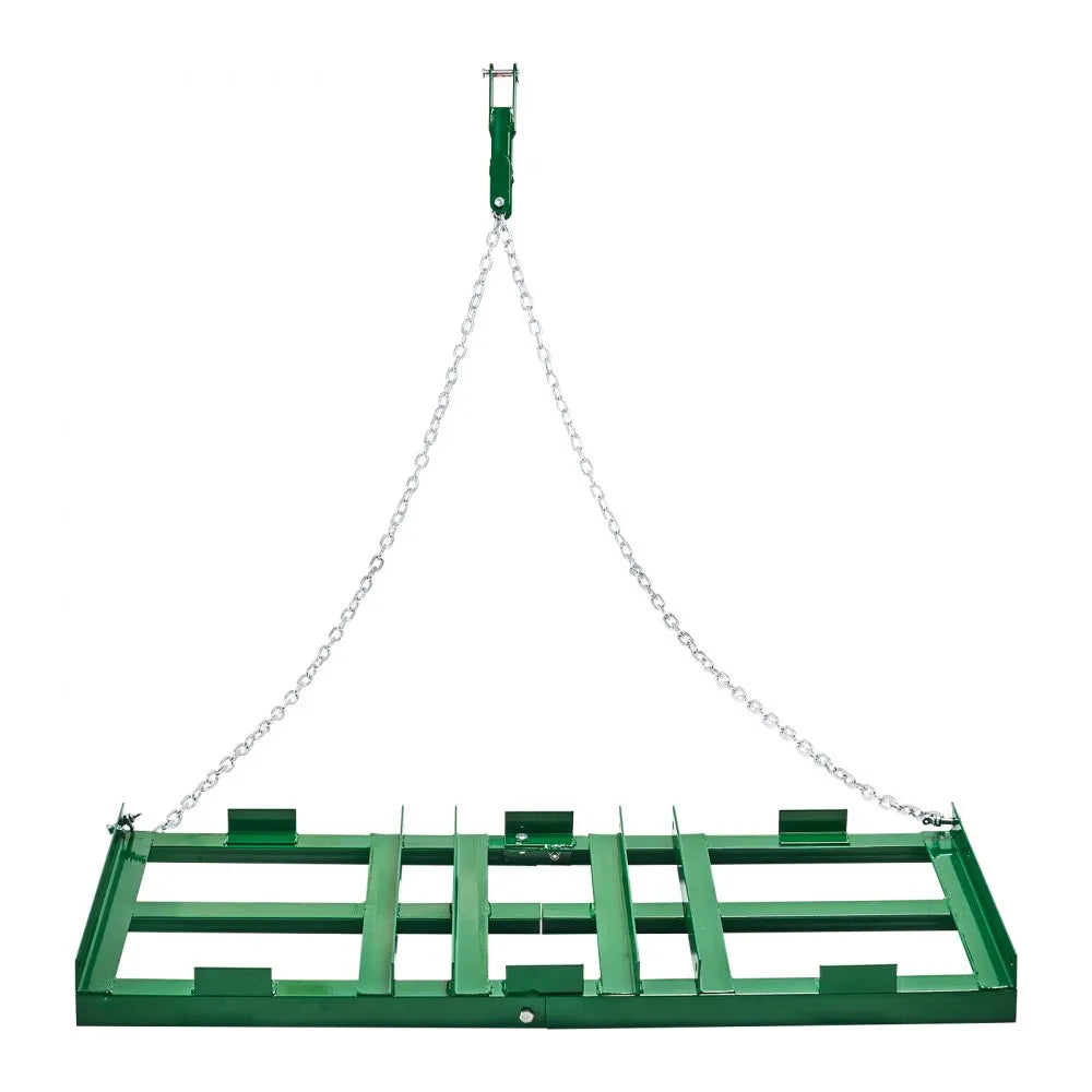 VEVOR Drag Harrow, 4 ft Heavy Duty Tow Behind Drag Harrow with Adjustable Bars & 72 in Chain, Driveway Grader Landscape Rake for ATV, UTV, Tractor, Mower Tow Behind Yard Lawn Leveling Tool