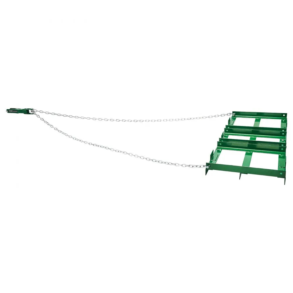 VEVOR Drag Harrow, 4 ft Heavy Duty Tow Behind Drag Harrow with Adjustable Bars & 72 in Chain, Driveway Grader Landscape Rake for ATV, UTV, Tractor, Mower Tow Behind Yard Lawn Leveling Tool