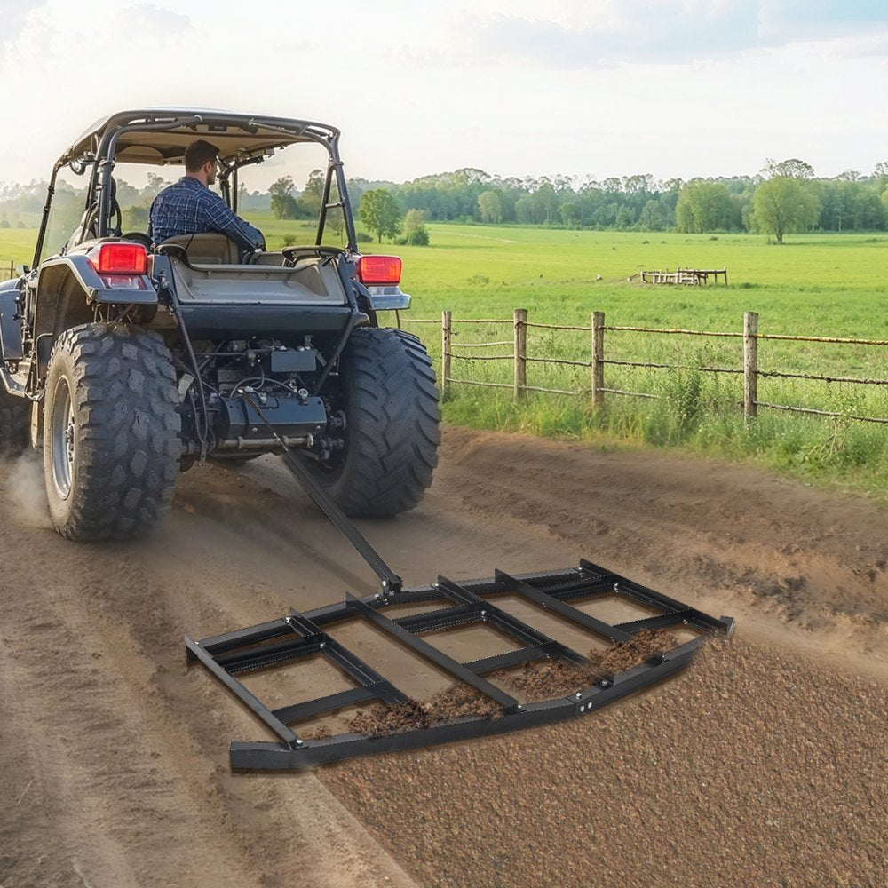 VEVOR Drag Harrow, 84" Width Tow Behind Drag Harrow, Q235 Steel Driveway Grader with Adjustable Bars & Pin Hitch, Support up to 50 lbs, Tractor Driveway Harrow for ATVs, UTVs, Garden Lawn Tractors