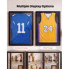 VEVOR Jersey Frame Display Case, 31.5 x 23.6 x 1 in, Wooden Sport Jersey Shadow Box with 98% UV Protection PC Panel and Hanger, for Baseball Basketball Football Hockey Shirt Sport and Uniform, Black