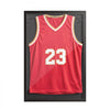 VEVOR Jersey Frame Display Case, 31.5 x 23.6 x 1 in, Wooden Sport Jersey Shadow Box with 98% UV Protection PC Panel and Hanger, for Baseball Basketball Football Hockey Shirt Sport and Uniform, Black