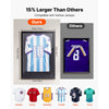 VEVOR Jersey Frame Display Case, 35.4 x 27.6 x 1.2 in, Wooden Sport Jersey Shadow Box with 98% UV Protection PC Panel and Hanger, for Baseball Basketball Football Hockey Shirt Sport Uniform, Black