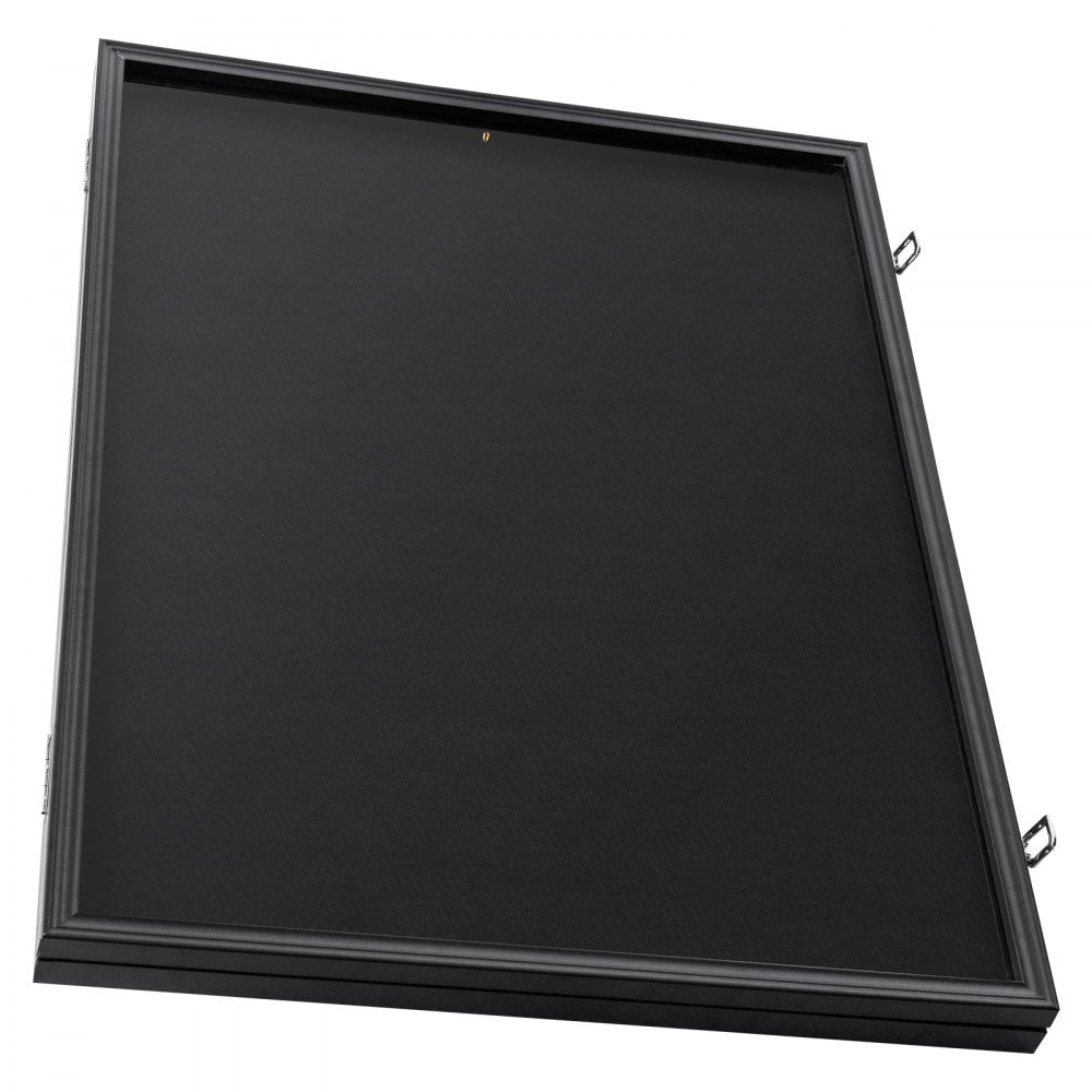 VEVOR Jersey Display Frame Case, 24 x 32 x 1.5 in, Large Lockable Sport Jersey Shadow Box with 98% UV Protection PC Glass and Hangers, for Baseball Basketball Football Hockey Shirt and Uniform, Black