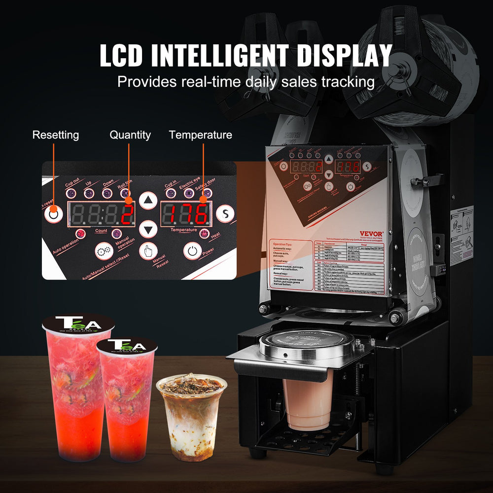 LCD intelligent display with counting and temperature control