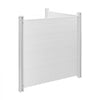 VEVOR 2 Panels Outdoor Privacy Screen, 50 x 50 in Air Conditioner Fence with 27.6 in Ground Stakes, Pool Equipment Enclosure, Horizontal Vinyl Privacy Fence, Ideal for Trash Can and A/C Units, White