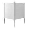 VEVOR 2 Panels Outdoor Privacy Screen, 50 x 50 in Air Conditioner Fence with 27.6 in Ground Stakes, Pool Equipment Enclosure, Horizontal Vinyl Privacy Fence, Ideal for Trash Can and A/C Units, White