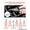 VEVOR Pliers and Wrench Set 6-Piece Utility Set Polished Carbon Steel Jaw, Hand Tools for DIY & Home Use, 10" Groove Joint, 10" Slip Joint, 8" Long Nose, 8" Combination, 6" Diagonal Pliers, 8" Wrench