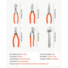 VEVOR Pliers and Wrench Set 6-Piece Utility Set Polished Carbon Steel Jaw, Hand Tools for DIY & Home Use, 10" Groove Joint, 10" Slip Joint, 8" Long Nose, 8" Combination, 6" Diagonal Pliers, 8" Wrench