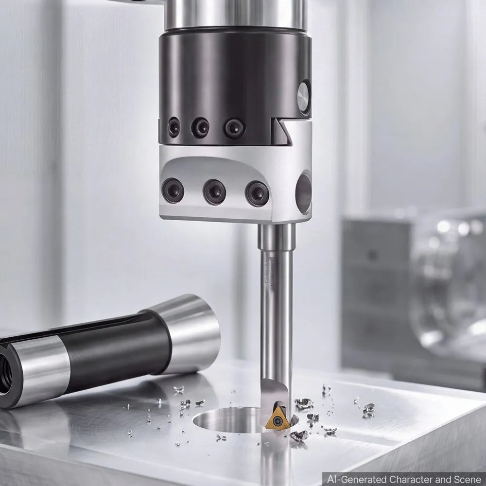 VEVOR R8 Boring Head 2-Inch Indexable 8 Piece Boring Bar Set with R8 Shank, for Milling Machine Drill Press, 7/16" to 4-1/2", Precision Bore Diameter Adjustment, Hardened & Ground, Labeled Storage Box