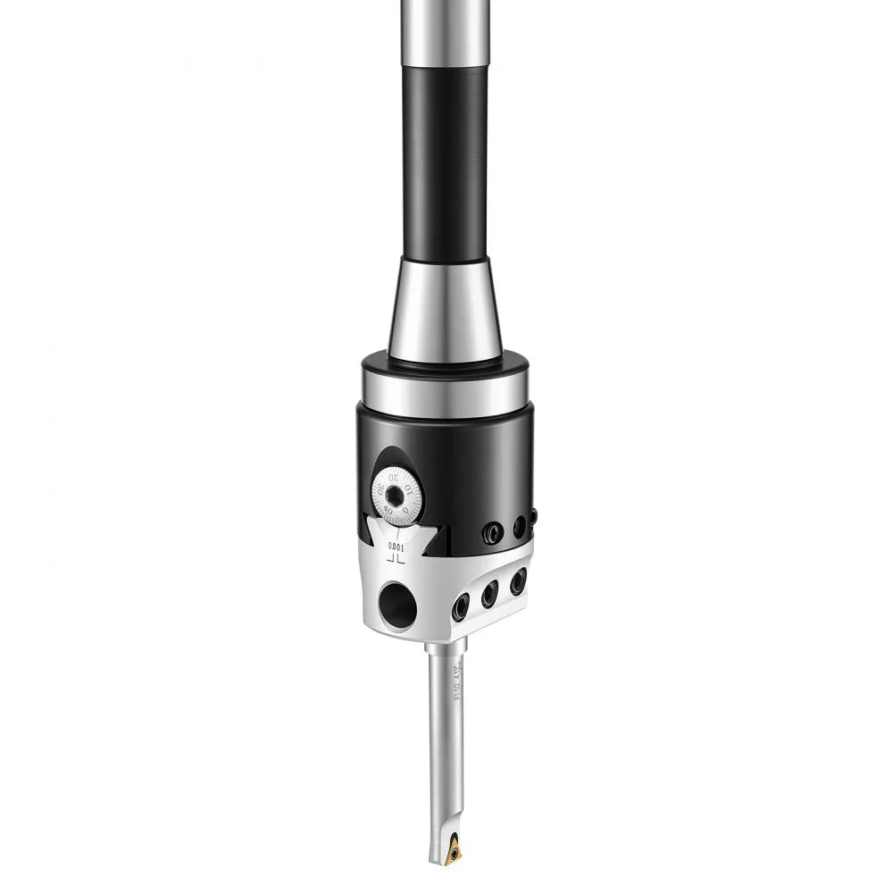 VEVOR R8 Boring Head 2-Inch Indexable 8 Piece Boring Bar Set with R8 Shank, for Milling Machine Drill Press, 7/16" to 4-1/2", Precision Bore Diameter Adjustment, Hardened & Ground, Labeled Storage Box