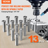 VEVOR 13 pcs Precision R8 Collet Set, 1/8'' - 7/8'', 45# Mill Collet Chuck 0.0012"/30μm TIR with 13 Labeled Storage Boxes, for Milling Machine Drill Presses Boring Machine Machining Center