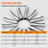 VEVOR 13 pcs Precision R8 Collet Set, 1/8'' - 7/8'', 45# Mill Collet Chuck 0.0012"/30μm TIR with 13 Labeled Storage Boxes, for Milling Machine Drill Presses Boring Machine Machining Center