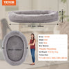 VEVOR Human Dog Bed, 72" x48"x10" Giant Human Dog Bed for Adult, Human Size Dog Bed with Washable PV Velvet Cover, Egg Orthopedic Foam, Storage Pocket, Large Dog Bean Bed for You and Pet, Light Grey
