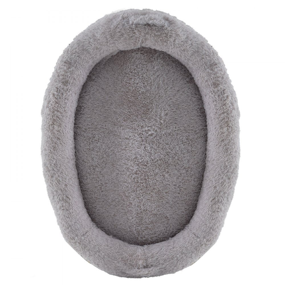VEVOR Human Dog Bed, 72" x48"x10" Giant Human Dog Bed for Adult, Human Size Dog Bed with Washable PV Velvet Cover, Egg Orthopedic Foam, Storage Pocket, Large Dog Bean Bed for You and Pet, Light Grey