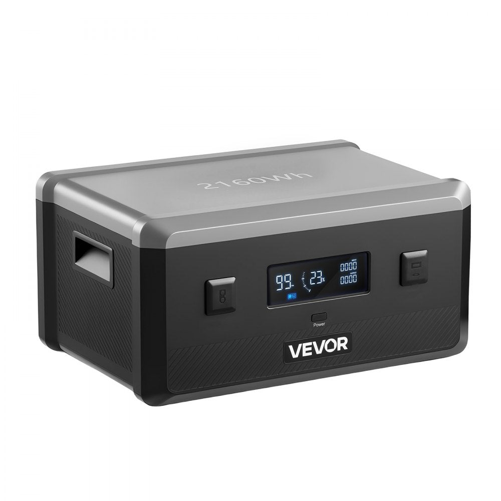 VEVOR Extra Battery for Portable Power Station, 2160Wh LiFePO4 Extra Expansion Battery with 3 Output Ports for Home Use, Outdoor Camping, Road Trips, RVs, Emergencies