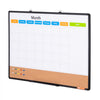 VEVOR 36"x 24" Monthly Calendar Whiteboard & Cork Board Combo with Aluminum Frame – 2-in-1 Magnetic Dry Erase Bulletin Board for Wall Mount – Ideal for School, Home, Office