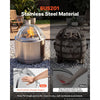 VEVOR Fire Pit Spark Screen, 19 inch Dome, Stainless Steel Mesh Cover Lid, for Outdoor, Patio, Backyard, Camping, Party, with Handles and Poker, High Temperature Tolerant, Help Block Sparks, Silver