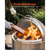 VEVOR Fire Pit Spark Screen, 19 inch Dome, Stainless Steel Mesh Cover Lid, for Outdoor, Patio, Backyard, Camping, Party, with Handles and Poker, High Temperature Tolerant, Help Block Sparks, Silver