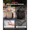 VEVOR Fire Pit Spark Screen, 30 inch Dome, Stainless Steel Mesh Cover Lid, for Outdoor, Patio, Backyard, Camping, Party, with Handles and Poker, High Temperature Tolerant, Help Block Sparks, Silver