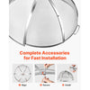 VEVOR Fire Pit Spark Screen, 30 inch Dome, Stainless Steel Mesh Cover Lid, for Outdoor, Patio, Backyard, Camping, Party, with Handles and Poker, High Temperature Tolerant, Help Block Sparks, Silver