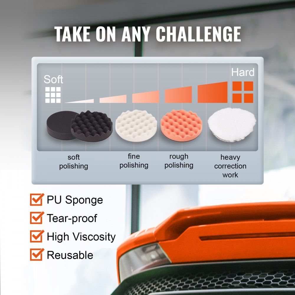 VEVOR Cordless Buffer Polisher, with 2PCS 12V 4.0Ah Lithium Batteries, 6-inch Cordless Car Buffer Polisher Waxer 6 Variable Speed 5200RPM, 4 Polishing Pads for Car Detailing, Sanding, Polishing, Waxin