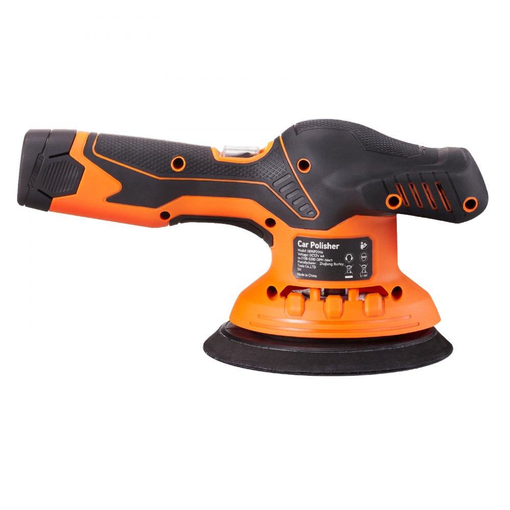 VEVOR Cordless Buffer Polisher, with 2PCS 12V 4.0Ah Lithium Batteries, 6-inch Cordless Car Buffer Polisher Waxer 6 Variable Speed 5200RPM, 4 Polishing Pads for Car Detailing, Sanding, Polishing, Waxin
