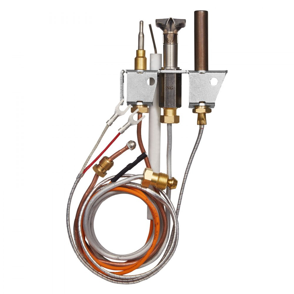 VEVOR Gas Pilot Assembly, OE 4021-732, 25660 Fireplace Gas Pilot Assembly, Natural Gas Ignition Replacement with Pilot Tube, Thermocouple, Thermopile, Wires, Compatible with Heatilator Models