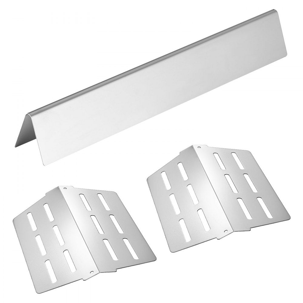 VEVOR Flavorizer Bars and Heat Deflectors, 17 inch Grill Replacement Part, for Weber Genesis 300 Series Grills, Including E310 E320 E330 S310 S320 S330, Stainless Steel Thicker Heat Plate, 7 Pack