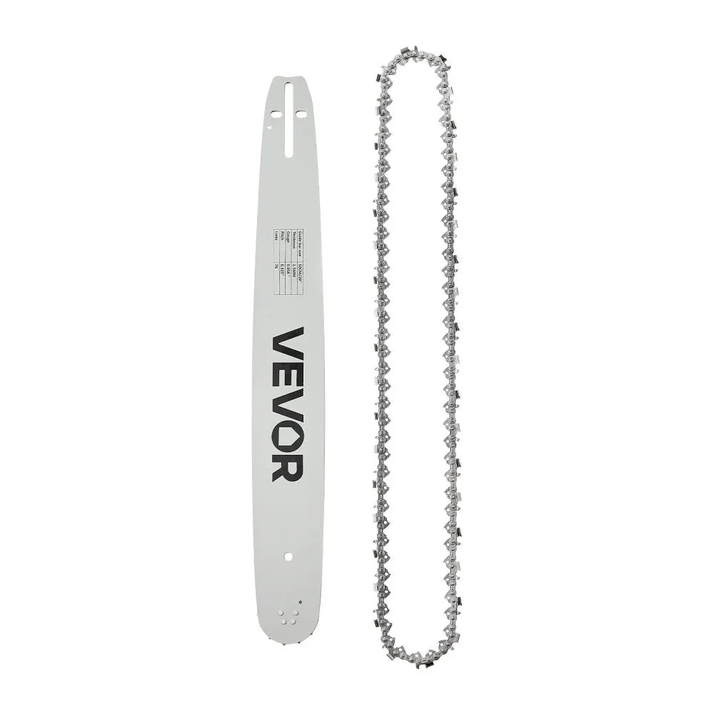 VEVOR Bar & Chainsaw Chain Combo 20" .325" Pitch .058" Gauge 76 Drive Links, Fits VEVOR CN-52G / CN-58G / CN-62G Gas Chainsaw, Alloy Steel, Replacement Guide Bar & Saw Chain with Sharp Cutter Teeth