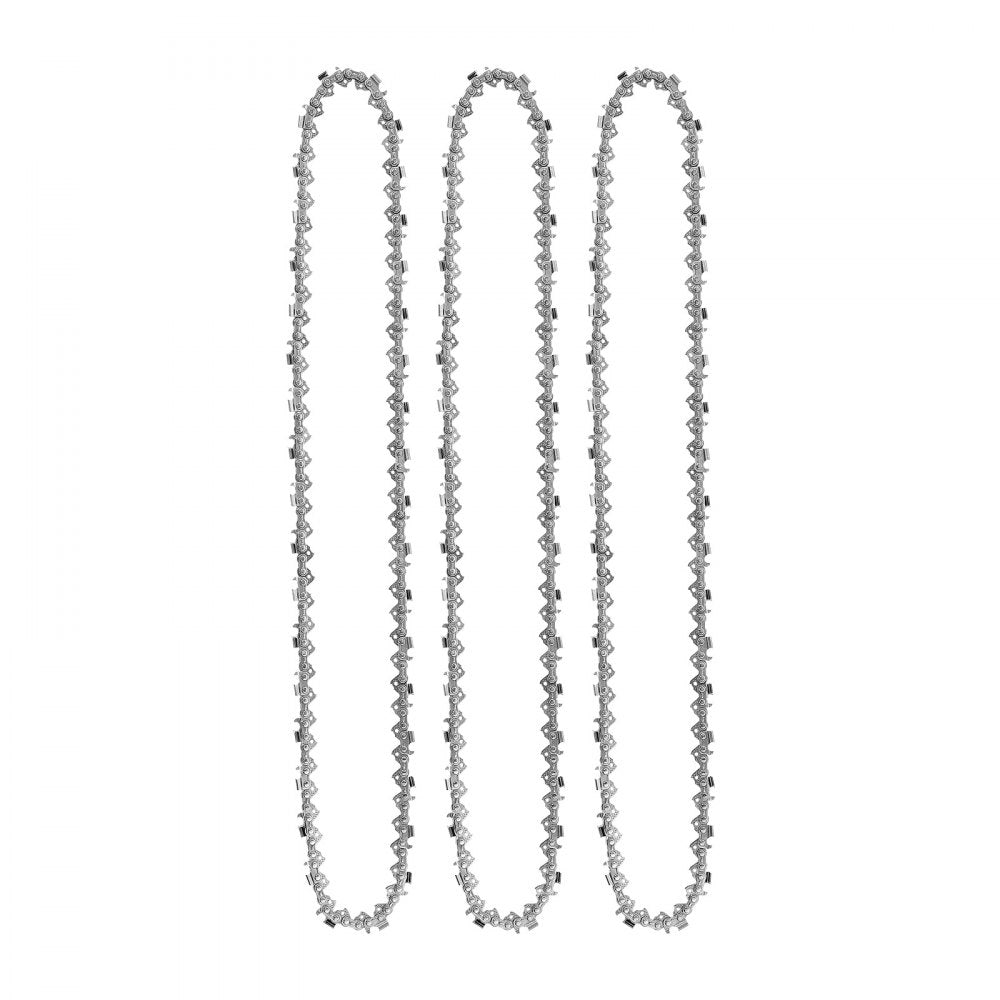 VEVOR Chainsaw Chain 3 Pack 20 Inch 0.325" Pitch 0.058" Gauge 76 Drive Link, Fits VEVOR CN-58G / CN-62G Gas Chainsaw, Forged Alloy Steel, Replacement Saw Chains with Sharp Cutter Teeth & Tie Straps
