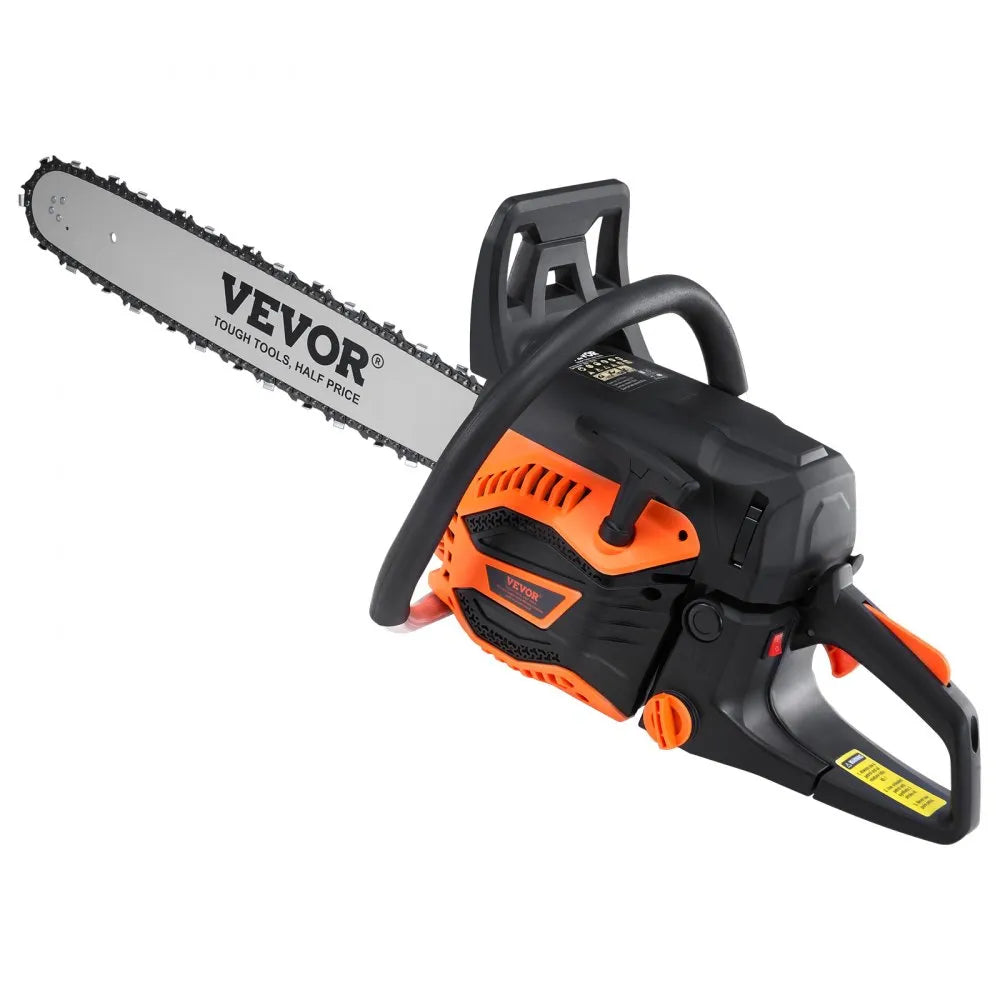 VEVOR Gas Chainsaw, 58CC 20" 3.22HP, Gasoline Powered Chain Saw, Handheld Cordless Petrol Chainsaws for Tree Wood Branch Cutting, Tree Trimming, Land Clearing, Farm Garden Ranch Forest Cutting Use