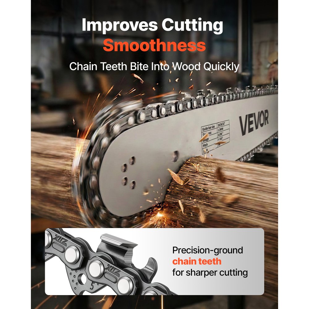 VEVOR Gas Powered Chainsaw 20 & 22 Inch 62CC 3.8HP 2 Stroke Engine Saw, for Wood Cutting, Tree Trimming & Land Clearing, Throttle-Synced Choke, Power Chain Saw with Non-Slip Handle & Dual Tanks