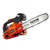 VEVOR Gas Powered Chainsaw 12 Inch 25.4CC 1HP 2 Stroke Engine Gas Chainsaw, for Wood Cutting, Tree Trimming & Land Clearing, Throttle-Synced Choke, Power Chain Saw with Non-Slip Handle & Dual Tanks