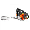 VEVOR Gas Powered Chainsaw 16 Inch 40CC 1.75HP 2 Stroke Engine Gas Chainsaw, for Wood Cutting, Tree Trimming & Land Clearing, Throttle-Synced Choke, Power Chain Saw with Non-Slip Handle & Dual Tanks
