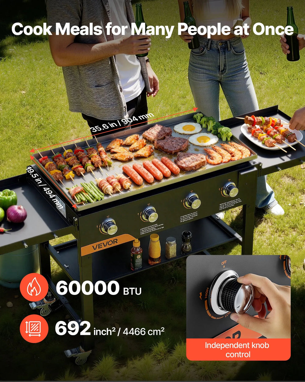 VEVOR Gas Griddle - Cook meals for many people at once (60000 BTU / 692 in²)