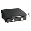 VEVOR Gas Griddle, 2 Burner Tabletop Griddle, 22 inch Portable Griddles Propane with Lid, Oil Drain Hole & Oil Collection Tray, 2 x 11000BTU Camping Flat Top Grill for Outdoor Cooking, Tailgating
