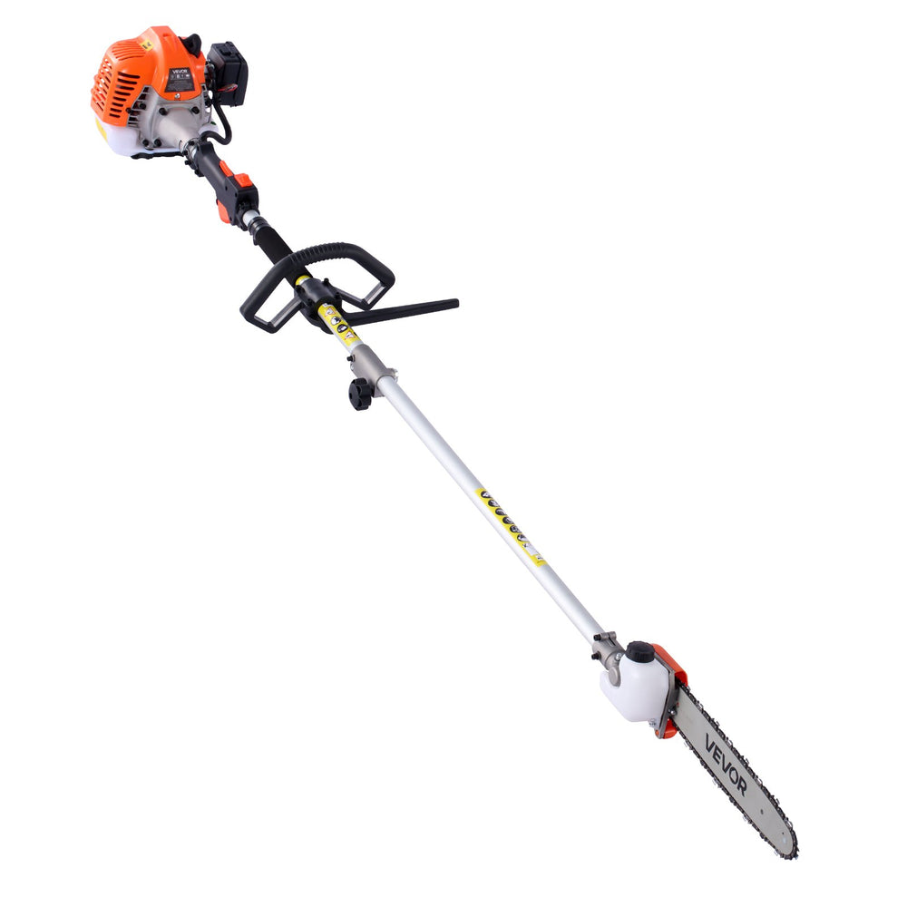 VEVOR Gas Hedge Trimmer, 2 Cycle Gas Power Handheld Trimmer, 6-in-1 26cc Weed Eater with Extension Pole & Protective Gear Set, Includes Hedge & String Trimmer, Brush Cutter(3T & 40T), Edger, Pole Saw