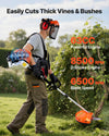 VEVOR Gas Hedge Trimmer, 2 Cycle Gas Power Handheld Hedge Trimmer, 5-in-1 63cc Cordless Weed Eater with Protective Gear Set, Includes Hedge and String Trimmer, Brush Cutter(3T & 40T Blades), Pole Saw