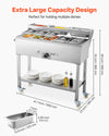 VEVOR propane steam table food warmer capacity and overall dimensions diagram