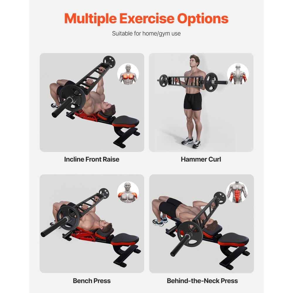 VEVOR Multi-Grip Barbell, 2-inch 3 Positions Swiss Bar, 550 LBS Capacity Heavy Duty Swiss Barbell Training Equipment, with 2 Collars and Knurled Grips, for Home Gym, Support Pressing, Lifting Curls