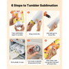 VEVOR Sublimation Oven Machine, 26 Qt, Fits 40oz Tumblers, with 1 Heat Air Gun, 50 Shrink Films, 1 Tape and 2 Heat Gloves, 360° Turbo Convection for Sublimation Blank Tumblers, Mugs, Bowls, Off-White