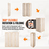 VEVOR Room Divider, 4 Panel Japanese Room Divider, Folding Privacy Screen Indoor, Portable Partition Dividers and Decoration Screens, for Room Separation, Home, Office, Restaurant & Bedroom (Natural)