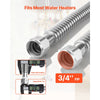VEVOR Water Heater Kit, 18 Inch Length Water Heater Flex Connector, Waters Heaters Installation Kit with 3/4" FIP x 3/4" FIP Inlet & Outlet Connection for Bathroom, Kitchen, Laundry Room, Boiler Room
