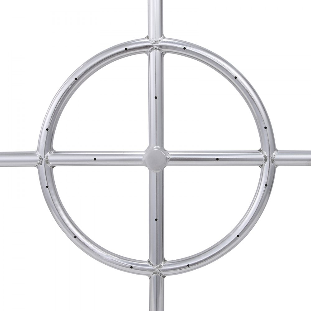 VEVOR 24 inch Round Drop-in Fire Pit Pan, Stainless Steel Fire Pit Burner, Natural & Propane Gas Fire Pan 92,000 BTU, for Indoor or Outdoor Use