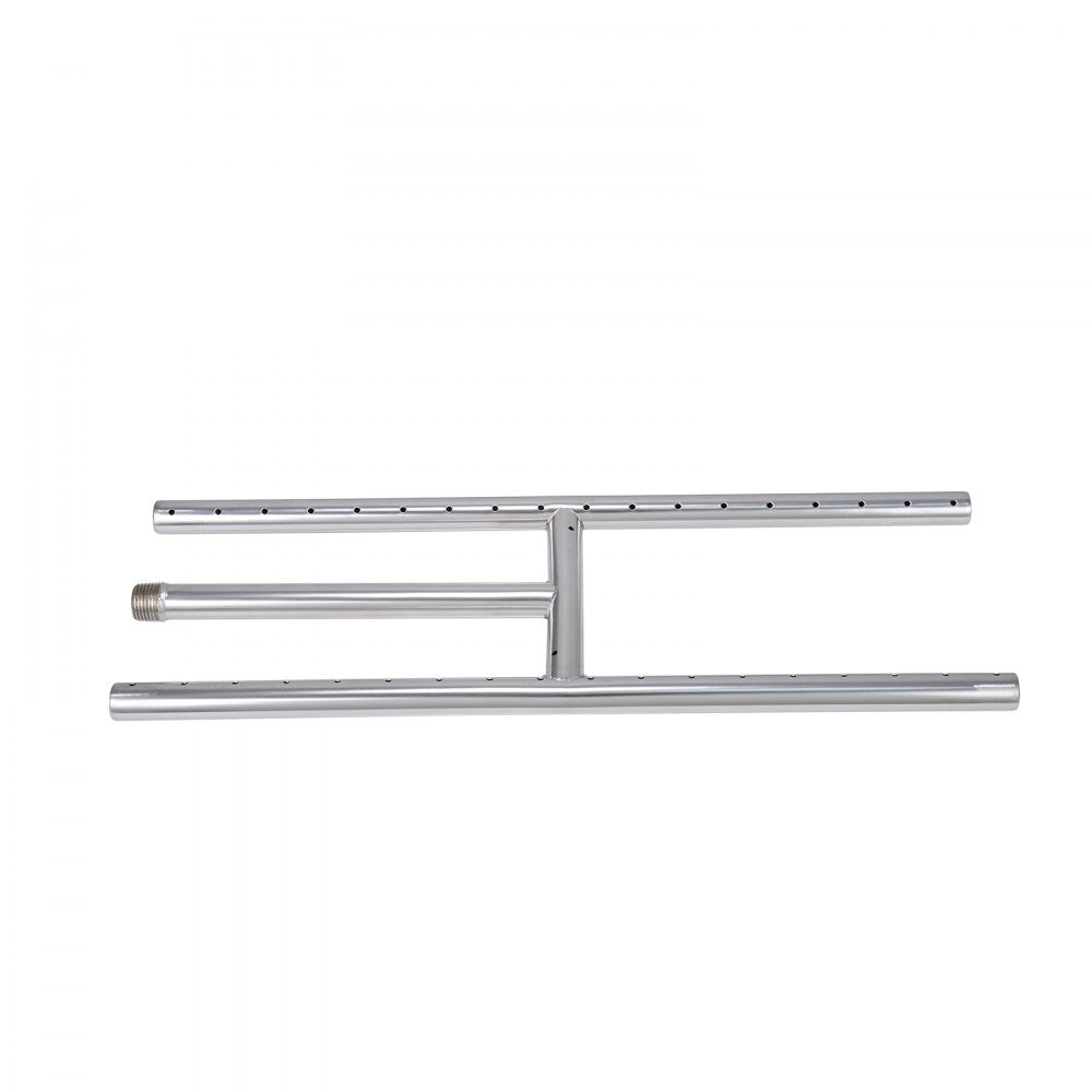 VEVOR 6 x 18 inch Drop-in Fire Pit Pan, Rectangular Stainless Steel Fire Pit Burner, Natural & Propane Gas Fire Pan H-Burner 90,000 BTU for Indoor or Outdoor Use