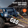 VEVOR G80 V Bridle Chain, 5/16" x 2' Towing Chain Bridle with 15" J Hooks and Grab Hooks, Heavy Duty Transport Tow Chain Bridle with 10800 lbs Safe Working Load for Flatbed Truck Wrecker Recovery