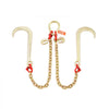VEVOR G80 V Bridle Chain, 5/16" x 2' Towing Chain Bridle with 15" J Hooks and Grab Hooks, Heavy Duty Transport Tow Chain Bridle with 10800 lbs Safe Working Load for Flatbed Truck Wrecker Recovery