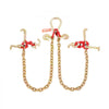VEVOR G80 V Bridle Chain, 5/16" x 3' Towing Chain Bridle with R Hooks, T Hooks, J Hooks and Grab Hooks, Transport Tow Chain Bridle with 10800 lbs Safe Working Load for Flatbed Truck Wrecker Recovery